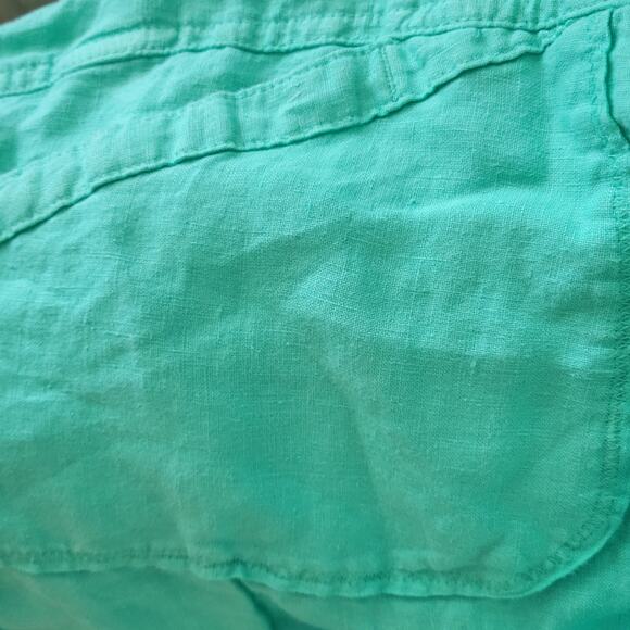 C&C California Women's Shorts Size Small 100% Linen Drawstring Ties Green Color - Picture 5 of 9